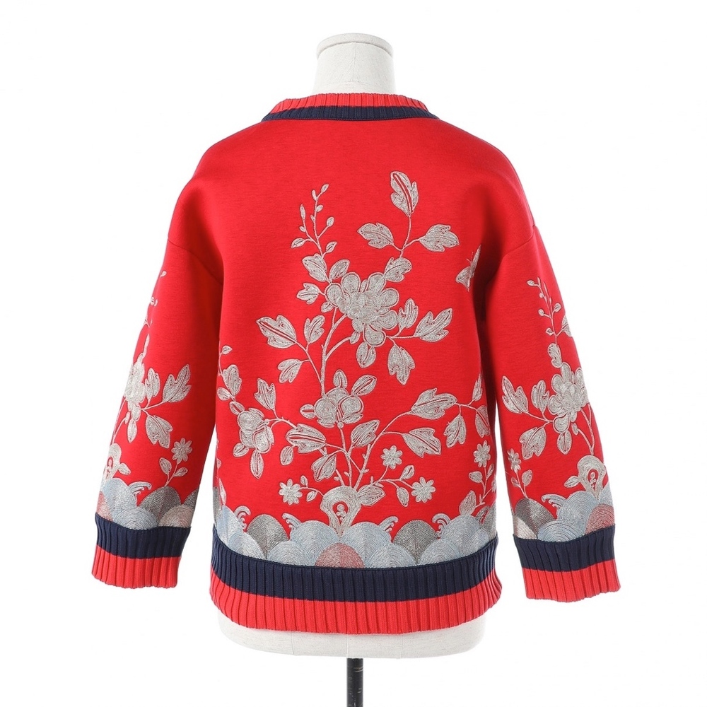 Gucci red viscose jersey  embroidered  sweater S - Picture 4 of 7